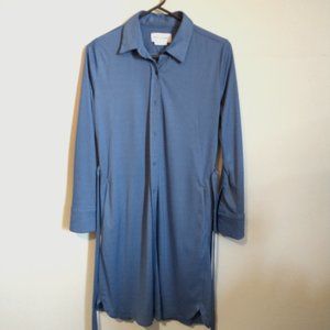 Ministry of Supply Apollo Shirt Dress Blue M